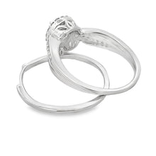 Load image into Gallery viewer, .25ct Diamond Engagement Ring Set Sterling Silver