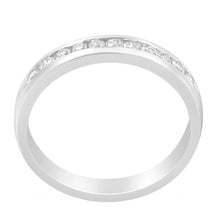 Load image into Gallery viewer, 18K White Gold 1/4 Cttw Channel Set Brilliant Round-Cut Diamond Classic 11 Stone Wedding Band Ring (E-F Color, I1-I2 Clarity) - Size 5