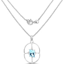 Load image into Gallery viewer, 5.26 Carat Genuine Swiss Blue Topaz .925 Sterling Silver Pendant
