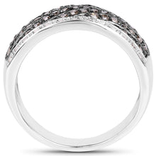 Load image into Gallery viewer, 0.87 Carat Genuine Champagne Diamond and White Diamond .925 Sterling Silver Ring