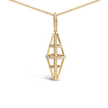 Load image into Gallery viewer, 14K Yellow Gold 1.0 Cttw Diamond Studded Geometric Double Pyramid 18" Pendant Necklace (G-H Color, SI1-SI2 Clarity)