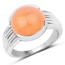 Load image into Gallery viewer, 6.00 Carat Genuine Peach Moonstone .925 Sterling Silver Ring