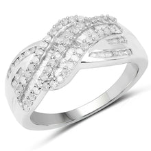 Load image into Gallery viewer, 0.64 Carat Genuine White Diamond .925 Sterling Silver Ring