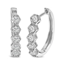 Load image into Gallery viewer, 14K Gold 1/2 Cttw Diamond Earring Zig-Zagging Geometric Hoop Earrings (G-H Color, SI1-SI2)