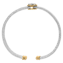 Load image into Gallery viewer, 18K Yellow Gold Plated .925 Sterling Silver Diamond Accent Dragonfly Medallion Bangle Bracelet (I-J Color, SI1-SI2 Clarity) - 7.75 Inches