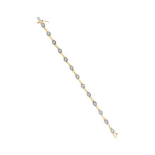 Load image into Gallery viewer, 10K Yellow Gold Plated .925 Sterling Silver 1.0 Cttw Miracle Set Diamond Bezel Style Station Link Bracelet (H-I Color, I3 Clarity) - Size 7"