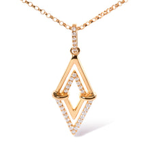 Load image into Gallery viewer, 14K Yellow Gold 1/4 Cttw Diamond Double Triangle Geometric 18" Pendant Necklace (G-H Color, SI1-SI2 Clarity)