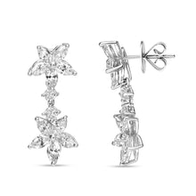Load image into Gallery viewer, 18k White Gold 6.0 Cttw Marquise Diamond Floral Dangle Drop Earrings (E-F Color, VS1-VS2 Clarity)
