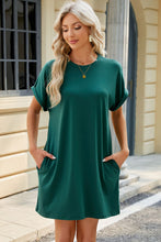 Load image into Gallery viewer, Short Sleeve Mini Dress with Pockets Casual & Stylish Everyday Wear