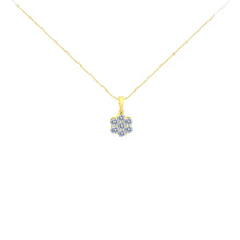 Load image into Gallery viewer, 14K Yellow Gold 1.00 Cttw Brilliant Round-Cut Diamond 7 Stone Floral Cluster 18" Pendant Necklace (H-I Color, SI2-I1 Clarity)
