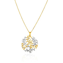 Load image into Gallery viewer, 14k Two-Tone Yellow and White Gold Tree of Life Pendant