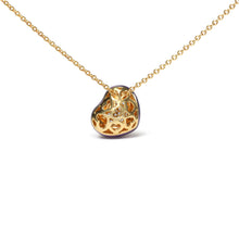 Load image into Gallery viewer, 18K Yellow Gold Blue Enamel 1/10 Cttw Round Pave Diamonds Heart Shape 18" Pendant Necklace (G-H Color, SI1-SI2 Clarity) - Adjustable up to 16" - 18"