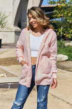Load image into Gallery viewer, Women Full Size Teddy Hooded Jacket with Pockets Cozy Casual Jacket Comfortable Women Jacket
