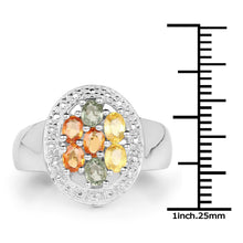 Load image into Gallery viewer, 1.54 Carat Genuine Multi Sapphire .925 Sterling Silver Ring