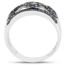 Load image into Gallery viewer, 0.32 Carat Genuine Blue Diamond .925 Sterling Silver Ring