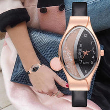 Load image into Gallery viewer, Women Fashion Luxury Watch Leather Strap Women Bracelet Clock Ellipse Rhinestone PU Sport Quartz Watch Wrist Watches For Women and Girls
