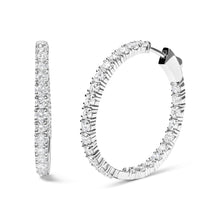 Load image into Gallery viewer, 14K White Gold 5.00 Cttw Lab Grown Diamond Inside Out Hoop Earrings (F-G Color, VS1-VS2 Clarity)