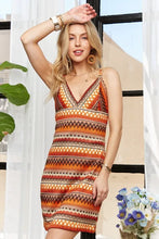 Load image into Gallery viewer, New Summer Contrast Striped V-Neck Mini Dress For Women β Trendy, Bold, Eye-Catching, Boho, Modern Chic & Fashionable