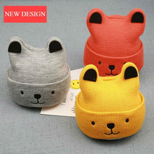 Load image into Gallery viewer, Modern New Baby 3D Cartoon Hat Spring Autumn Baby Hat for Boys and Girls Knitted Cap In Modern Cat Style For Baby