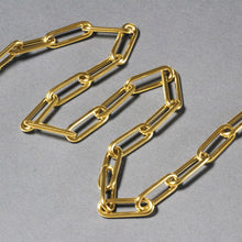 Load image into Gallery viewer, 14k Yellow Gold Rounded Paperclip Chain Necklace