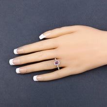 Load image into Gallery viewer, 0.80 Carat Genuine Pink Sapphire and White Diamond 14K Yellow Gold Ring