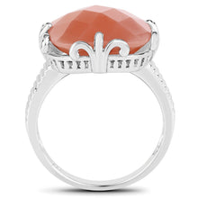 Load image into Gallery viewer, 12.75 Carat Genuine Peach Moonstone .925 Sterling Silver Ring