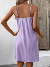 Load image into Gallery viewer, Elegant Textured V-Neck Sleeveless Mini Dress Chic Buttoned Summer Dress Classic Dress