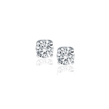 Load image into Gallery viewer, 14k White Gold Diamond Four Prong Stud Earrings (1/2 cttw)
