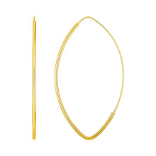 Load image into Gallery viewer, 14k Yellow Gold Polished Long Marquise Motif Earrings