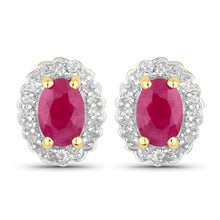 Load image into Gallery viewer, 1.94 Carat Genuine Johnson Ruby and White Topaz .925 Sterling Silver Jewelry Set