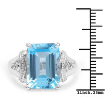 Load image into Gallery viewer, 8.89 Carat Genuine Swiss Blue Topaz .925 Sterling Silver Ring