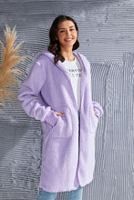 Load image into Gallery viewer, Red Double Take Full Size Hooded Teddy Bear Jacket with Thumbholes Ultra-Cozy & Stylish Comfortable Outerwear