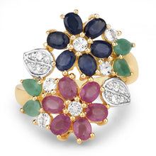Load image into Gallery viewer, 3.65 Carat Genuine Multi Stones .925 Sterling Silver Ring