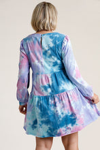 Load image into Gallery viewer, Colorful Full Size Round Neck Long Sleeve Dress Plus Size Boho Chic Beautiful Girls Dress