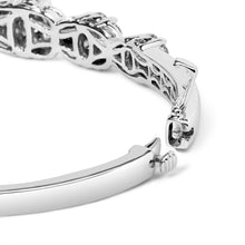Load image into Gallery viewer, 14K White Gold 2 1/2 Cttw Diamond Graduating Floral Cluster Bangle Bracelet (H-I Color, SI1-SI2 Clarity) - Fits Wrists up to 7.25"