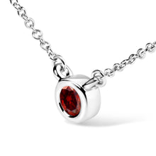 Load image into Gallery viewer, 14K White Gold 1/2 Cttw Red Lab Grown Diamond Bezel-Set Solitaire 18" Pendant Necklace (Red Color, VS1-VS2 Clarity)