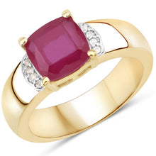 Load image into Gallery viewer, 3.44 Carat Glass Filled Ruby and White Topaz .925 Sterling Silver Ring