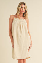 Load image into Gallery viewer, Embroidered Trim Gauze Square Neck Mini Cami Dress For Women β Feminine, Elegant & Stylish with Delicate Details