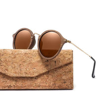 Load image into Gallery viewer, Modern Ultralight Women Men Polarized Sunglasses Wooden Round Frame