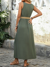 Load image into Gallery viewer, Decorative Button Sleeveless Midi Dress Elegant & Timeless Long Comfortable Dress