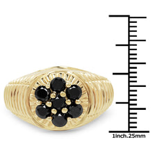 Load image into Gallery viewer, 14K Yellow Gold Plated 1.40 Carat Genuine Black Diamond .925 Sterling Silver Ring