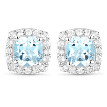 Load image into Gallery viewer, 4.62 Carat Genuine Blue Topaz and White Topaz .925 Sterling Silver 3 Piece Jewelry Set (Ring, Earrings, and Pendant w/ Chain)