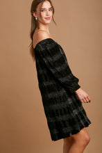 Load image into Gallery viewer, Off-Shoulder Balloon Sleeve Velvet Mini Dress β Glamorous Off-Shoulder Design, Playful Balloon Sleeves, Luxurious Velvet Fabric, Elegant & Sexy Mini Dress for Parties and Date Nights