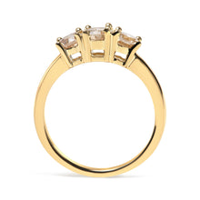 Load image into Gallery viewer, 10K Yellow Gold 1.00 Cttw Champagne Diamond 3-Stone Band Ring (J-K Color, I1-I2 Clarity) - Size 7