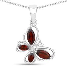 Load image into Gallery viewer, 0.80 Carat Genuine Garnet .925 Sterling Silver Pendant