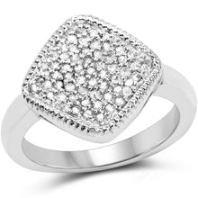 Load image into Gallery viewer, 0.23 Carat Genuine White Diamond .925 Sterling Silver Ring