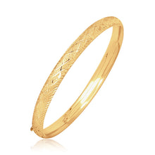 Load image into Gallery viewer, 14k Yellow Gold Diamond Cut Design Dome Motif Children's Bangle