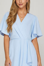 Load image into Gallery viewer, Ruffled Surplice Short Flutter Sleeve Mini Dress For Women – Playful and Feminine Surplice Mini Dress with Flutter Sleeves