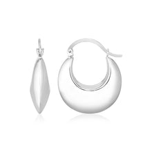 Load image into Gallery viewer, Sterling Silver Polished Puffed Hoop Earrings