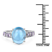 Load image into Gallery viewer, 4.77 Carat Genuine Swiss Blue Topaz and Tanzanite .925 Sterling Silver Ring